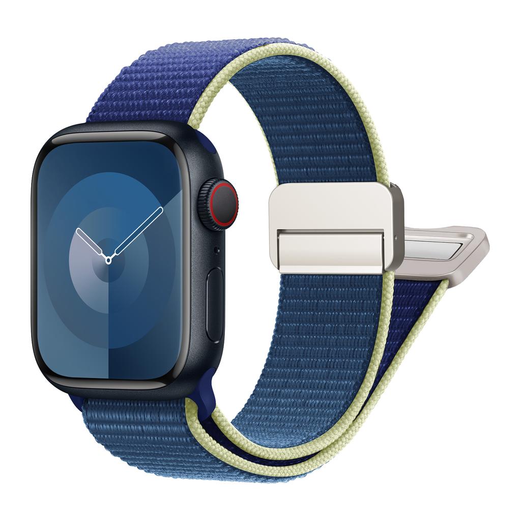 Nylon Loop Strap for Apple watch band 40mm 45mm 44mm 49mm 41mm 38mm 42mm Magnetic bracelet iWatch series 9 8 7 6 5 3 ultra 2 se
