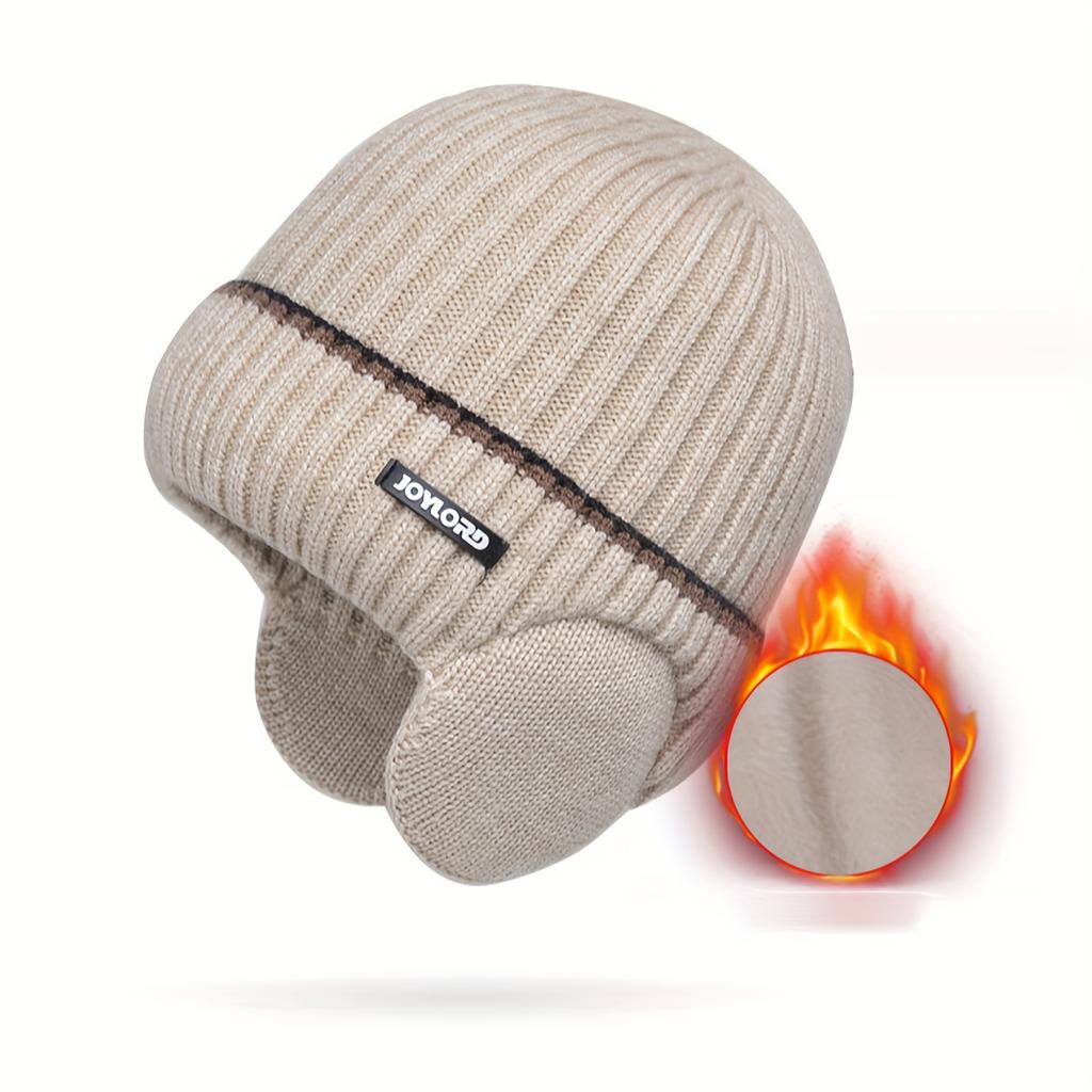 1pc Men's And Women's Outdoor Plus Velvet Thickened Knitted Hat, Winter Ear Protection Warm Hat