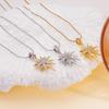 Necklace Women's New Fashion Versatile Octagram Copper Gold-plated Zircon Pendant Design Titanium Steel Collarbone Chain