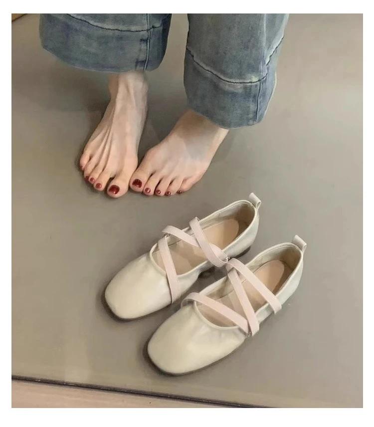 Весенние балетки женские удобные кожаные туфли 2025 женские роскошные женские туфли-лодочки с квадратным носком туфли Мэри Джейн женские туфли с двойной пряжкой