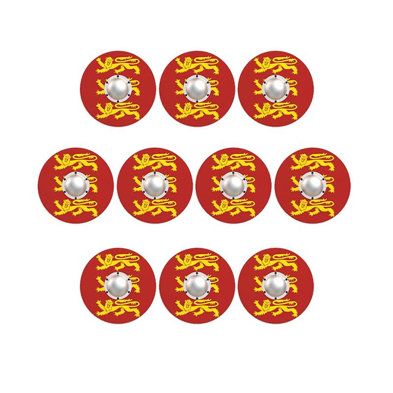 MOC Средневековый Военный Замок Оружие Римский Рыцарь Шлем Щит Аксессуары Строительные Блоки Зеленый Дракон Лев Крестоносец Кирпичи Игрушка