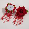 Rose Flower Flower Pendant Earrings Multicolor Women's Earrings Large Flower Earrings  Women