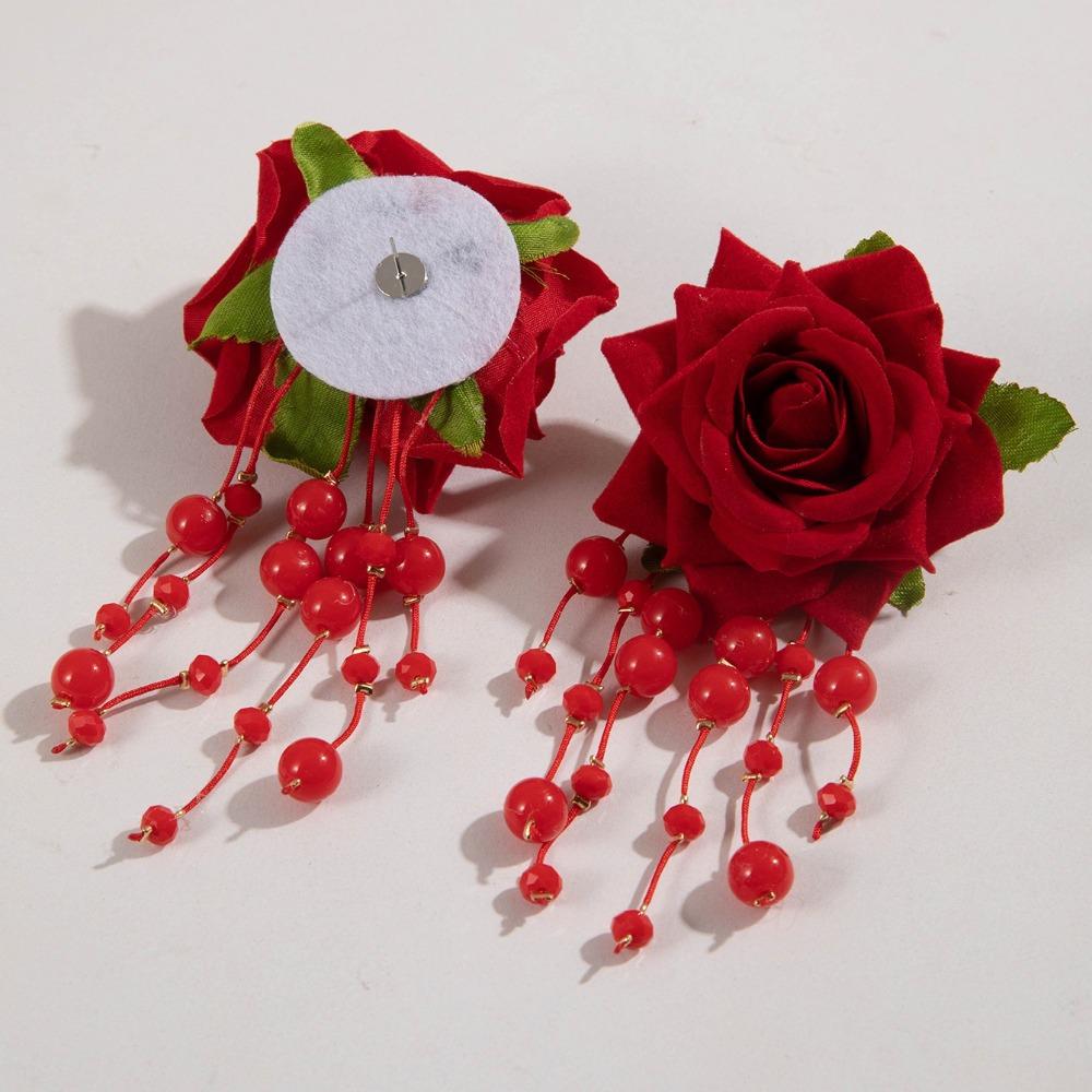 Rose Flower Flower Pendant Earrings Multicolor Women's Earrings Large Flower Earrings Women