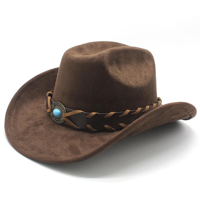 Suede Cowboy Hat Tibetan Accessories Men'S Jazz Top Hat Cowboy Hat