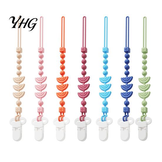 Portable Pacifier Storage Strap Silicone Clip with Teether for Infants, BPA-Free Chewable Baby Anti-Drop Holder Infant Teething Relief Accessory Chain