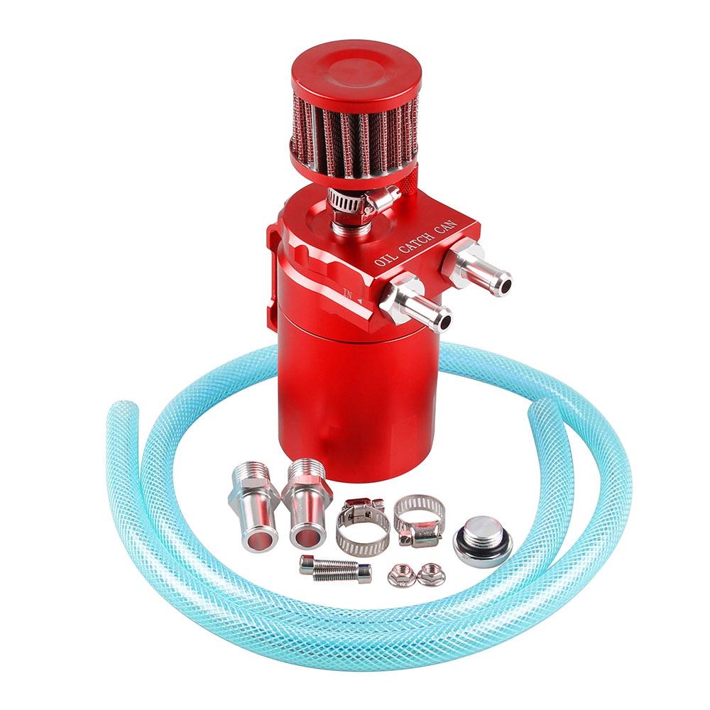 Engine Aluminum Cylinder Oil Catch Reservoir Breather Tank Can Black With