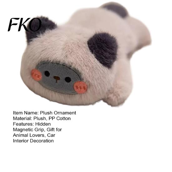 Fluffy Car Dashboard Toy Plush Magnetic Ornament, 15cm Soft Stuffed Animal Decor for Center Console Dashboard, Rearview Mirror, Refrigerator,