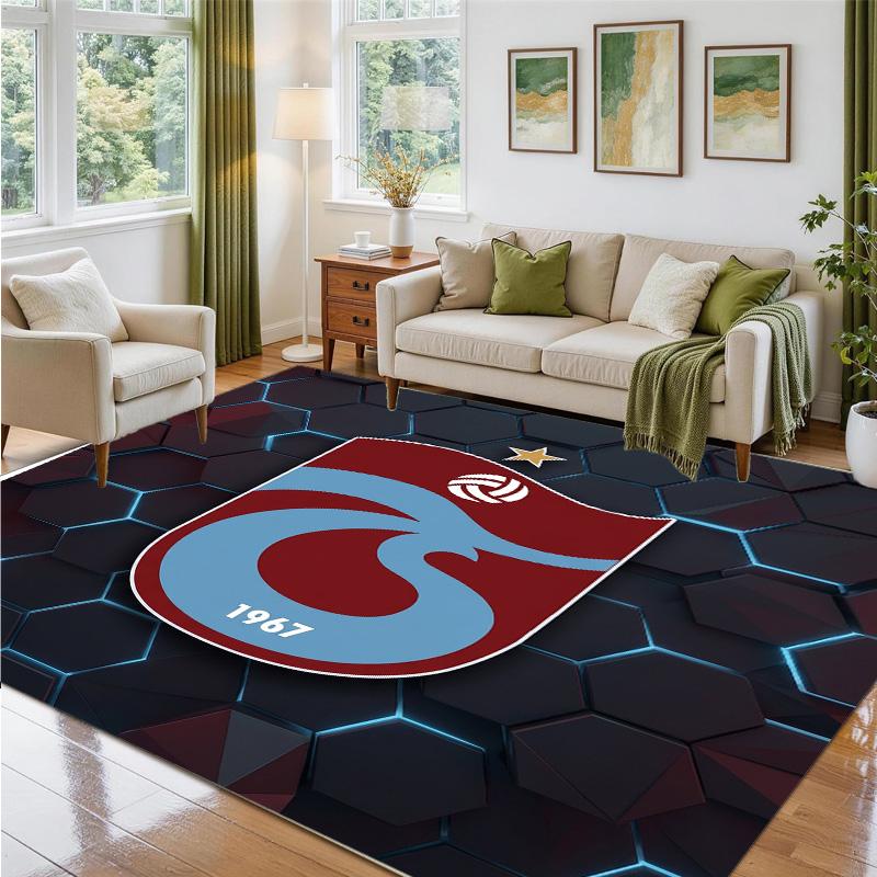 Trabzonspor FC Design Crystal Velvet Rug Soft Decorative Mat for Bedroom Entrance