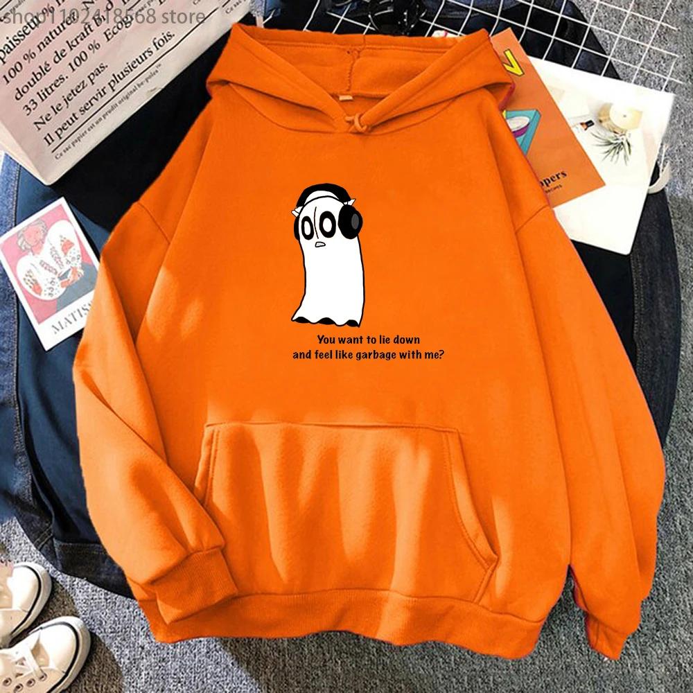 Толстовки с капюшоном Undertale Game Kawaii Cartoon Napstablook Ghost Sweatshirt Halloween Graphic Pullovers Hooded Women Hoodie
