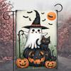 1pc Halloween Cute Lovely Cat Ghost Pumpkin Digital Print Suitable for Halloween Yard Outside Decoration No Flag Pole 12X18Inch