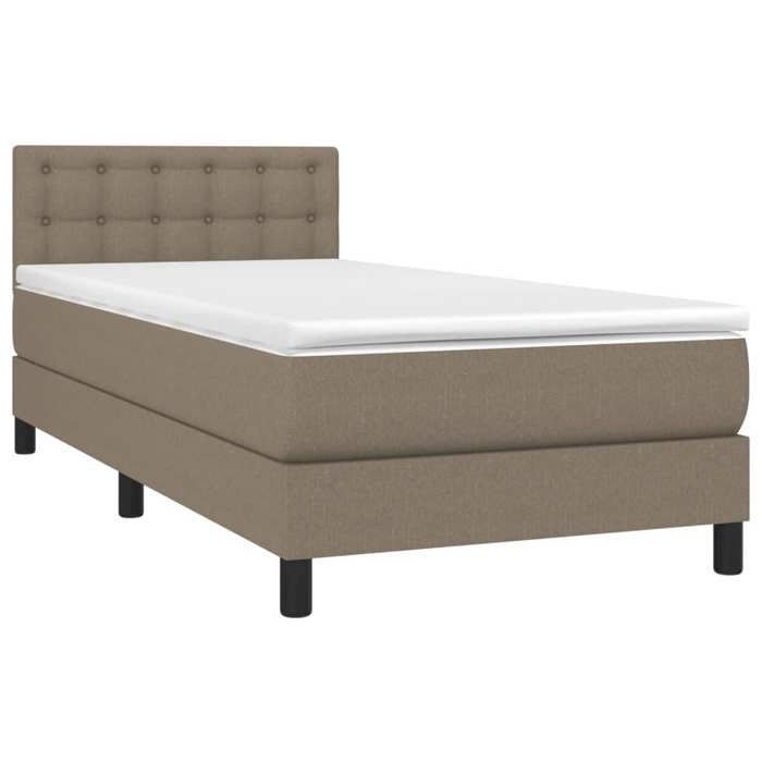 Maison Exclusive - Sommier à lattes de lit avec matelas LED Taupe 100x200 cm Tissu