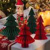 Honeycomb Christmas Tree 3D Honeycomb Table Centerpiece Folding Paper Christmas Tree Ornament for Winter Home Xmas Party Decoration
