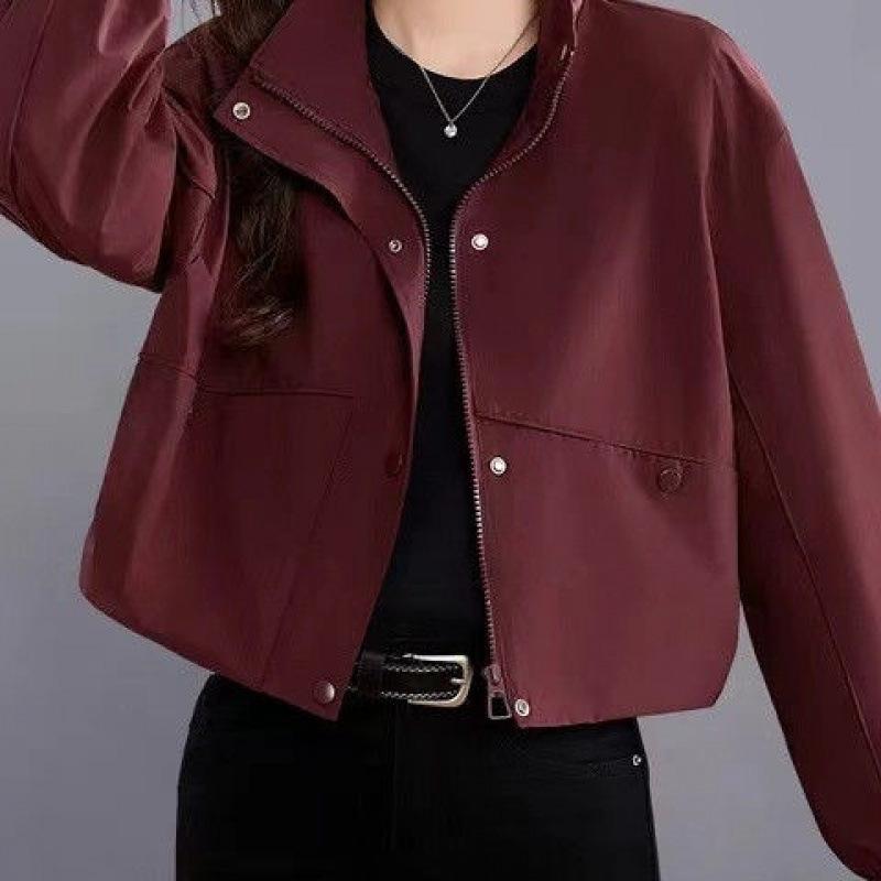 Женское короткое пальто Ankora Red, новое, весенне-осеннее, корейский стиль, свободная повседневная куртка, топы для миниатюрных