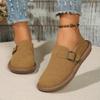 Fashion Women's Shoes Women's Closed Toe Slippers Cow Suede Leather Clogs Women's Sandals Retro Fashion Garden Clog Slide 2024 New