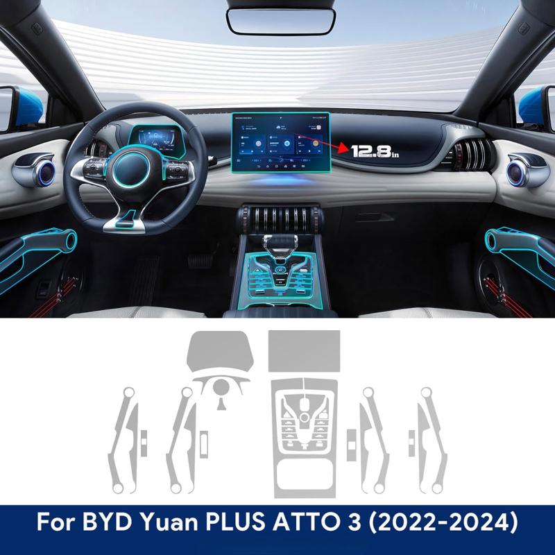 Прозрачная защитная пленка из ТПУ для центральной консоли салона автомобиля, наклейка против царапин для BYD Atto 3 Yuan Plus -2024