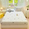 Pure Cotton Printed Fitted Sheet Soft Comfortable Mattress Cover With Elastic Band For Single Double Queen Size Bed