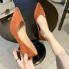 Ladies Summer Footwear with Medium Heels Shoes for Women 2024 Pointed Toe Office Black Stilito Trend On Promotion Vacation Offer