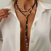 New Fashion 1 Styles Boho Irregular CCB Beaded Long Necklace Women Hip Hop Creative Sexy Y-Shaped Clavicle Chain Elegent Jewelry
