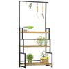 3 Tiered Plant Stand With Hanging Hooks Flower Rack Shelf For Indoor Outdoor Porch Balcony Living Room Bedroom