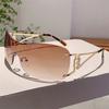Luxury Brand Designer Rimless One Piece Sunglasses Women For Men Popular Sun Glasses Vintage Punk Oversized Eyeglasses Uv400