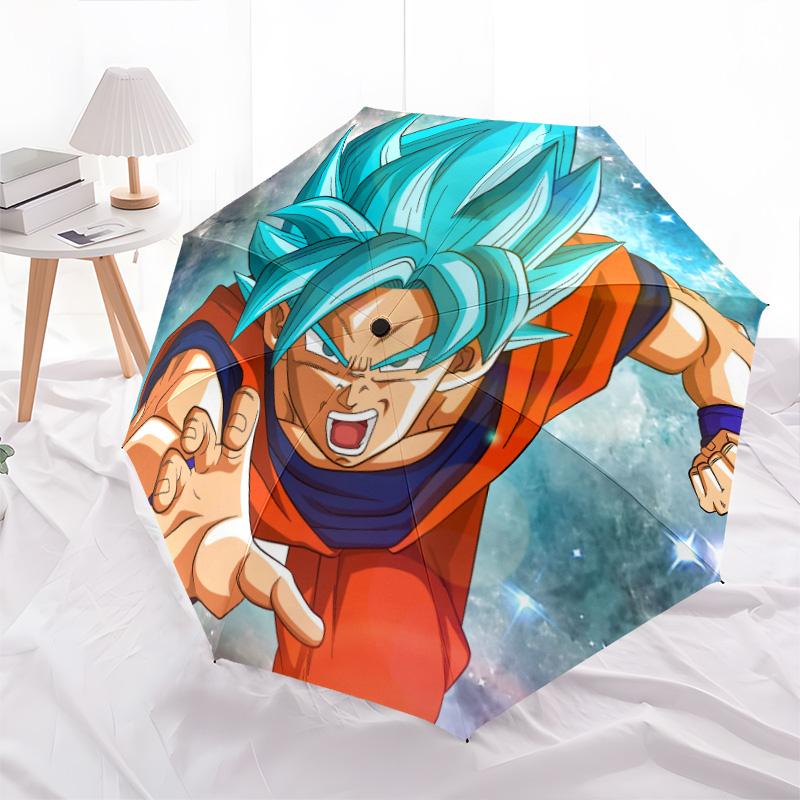 Зонт-автомат с рисунком из Dragon Ball, портативный и складной дизайн, 8 спиц, рождественский или подарочный на день рождения.