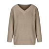 Women's Fashion Casual Solid Color Sweater Set Head V Neck Warm Long-sleeved Sweater