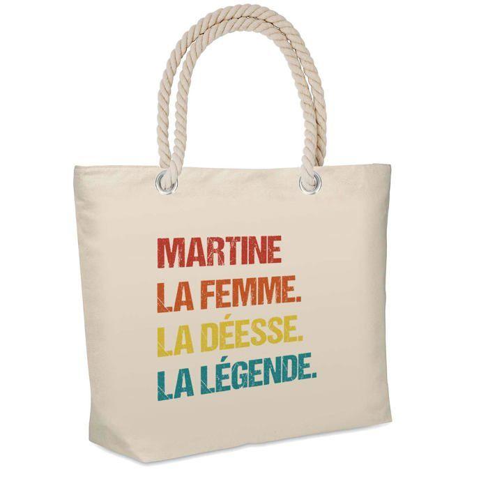 Sac de plage - PLANETEE - Martine Déesse Légende Vintage - Isotherme - Coton - Grande contenance