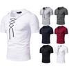 Summer Fashion Men's Casual Loose Hooded Binding Short Sleeve Top Blouse