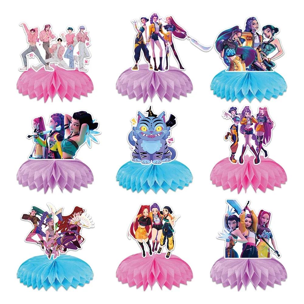Anime Hunters Lumi Mila Zoi Honeycomb Centerpieces Table Toppers for Birthday Party Props Decorations Desktop Ornaments Gift