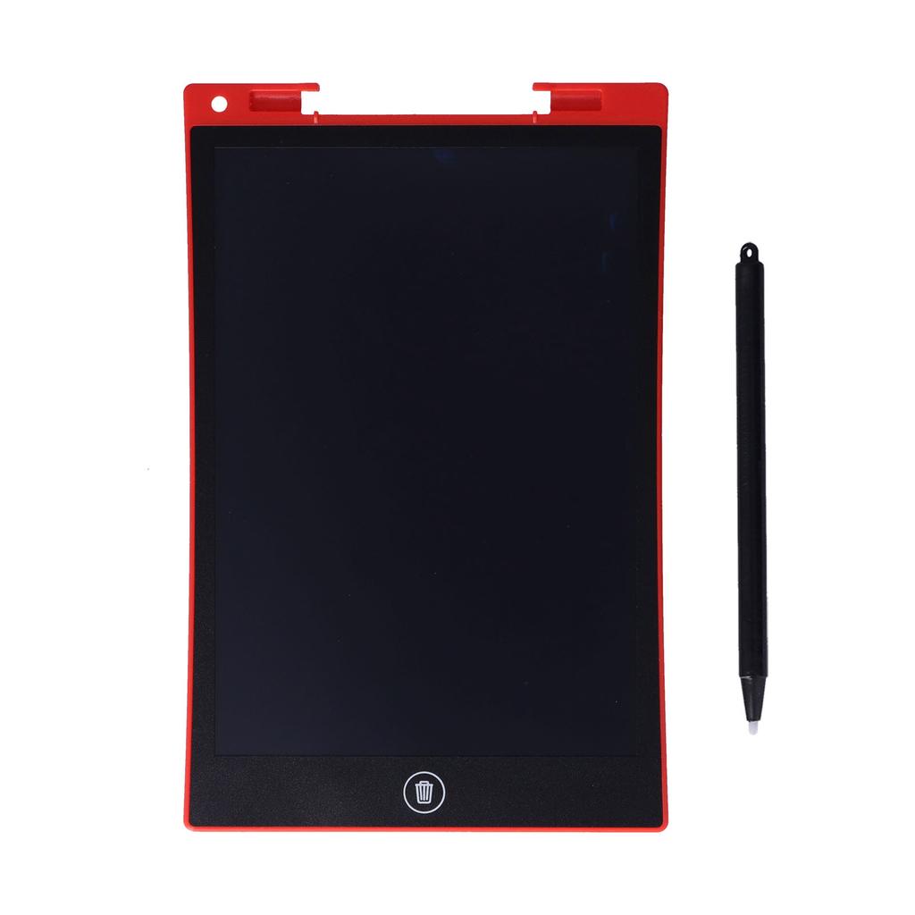 LCD Writing Tablet 10in Full Screen Replaceable Button Battery Red Portable Handwriting Pad for Kids