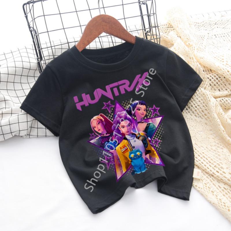 Детская футболка Huntrix Kpop Охотники на демонов, подарок любителю хлопка, модная детская летняя одежда с коротким рукавом