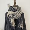 Ins Thousand Bird Plaid Scarf For Women In Autumn And Winter Versatile For Students Thickened Shawl For Warm Lovers