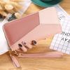 Geometric Women Wallet Patchwork PU Leather Long Zipper Wrist Purses Tassel Design Clutch Forever Young Wallet Female Card Holder