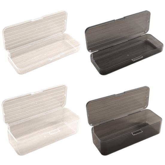 Пенал большой емкости, компактный прозрачный пластиковый ящик для хранения для дома, школы, офиса