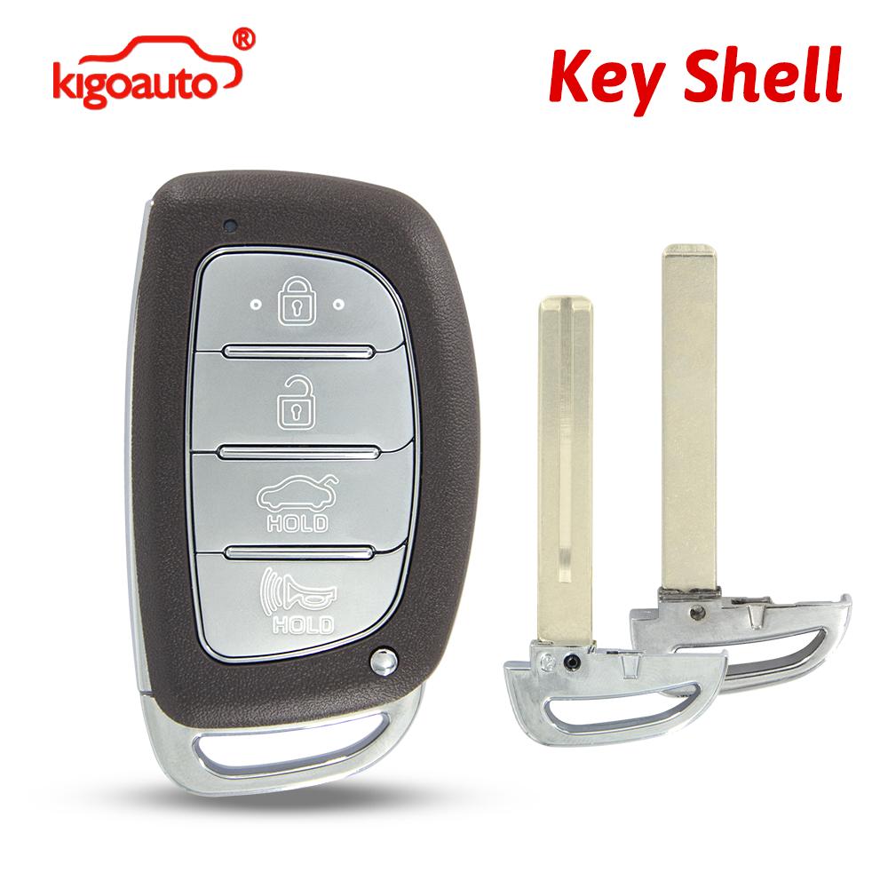 kigoauto Smart key shell case 4 button Trunk for Hyundai Elantra 2016 2017 2018 No battery holder