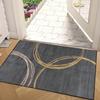 Modern Grey Non-Slip Door Mat Lightweight, Fade Resistant Polyester Entrance Rug for Indoor Outdoor Use Perfect Home Decor