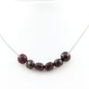 Stones and Minerals. Mozambique Garnet Pearl Necklace + 8mm Garnet. Steel Chain Necklace Women, Men. Custom Size
