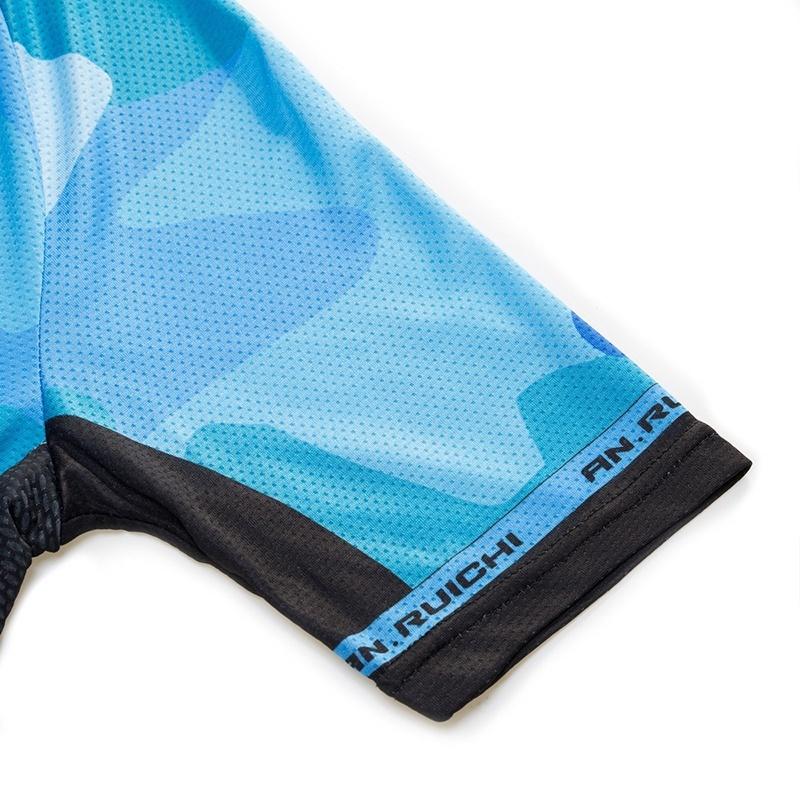 Quick Dry Short Sleeve Cycling Jersey White Bib Pants Bicycle Clothing Set Sport Jerseys Blue Camouflage Men Cycling Clothes Suits