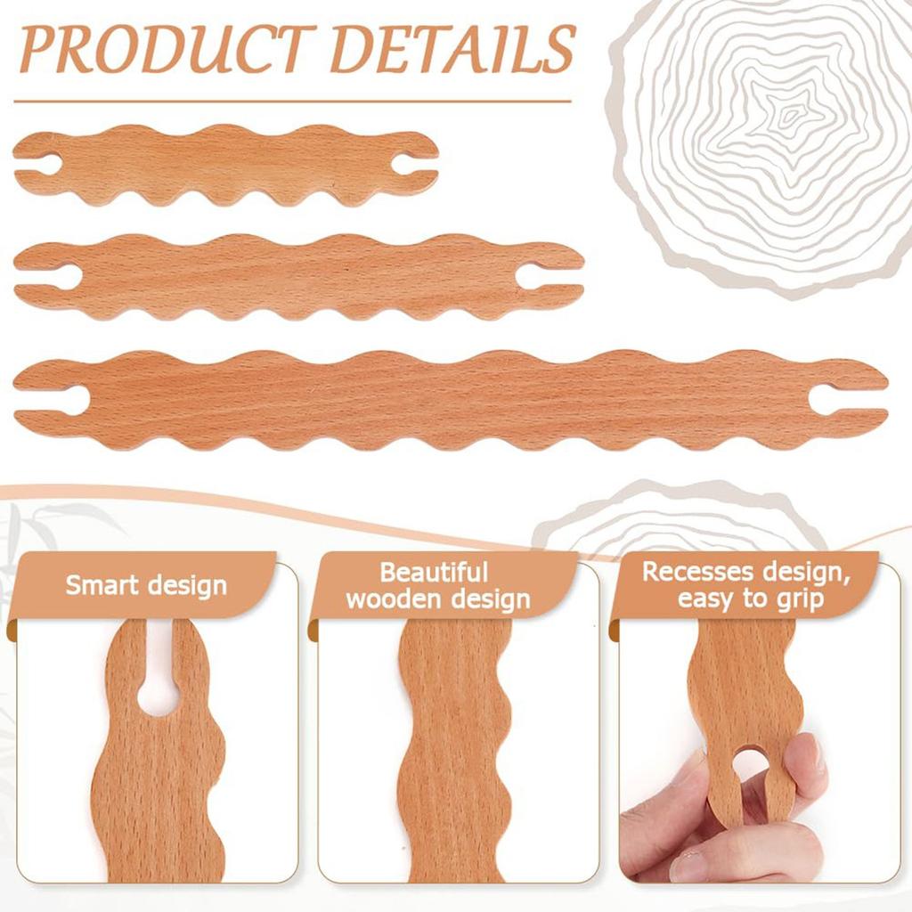 3 Pieces Of Wooden Weaving Tools, DIY Weaving Tools Wool Knitting Thing Wooden Weaving Tools For Arts And Crafts