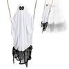 Swing Ghost Figure Swing Ghost with White Lantern Swinging Ghost Decoration for Halloween Party Haunted House Outdoor Decor
