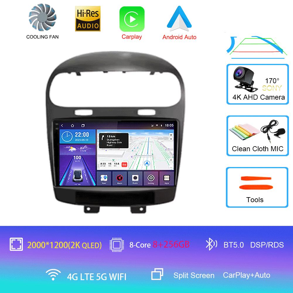 Для Dodge Journey Fiat Leap Freemont 2011 - 2020 Автомагнитола Мультимедийный плеер Навигация GPS DSP 4G Wi-Fi Carplay Auto Android 14