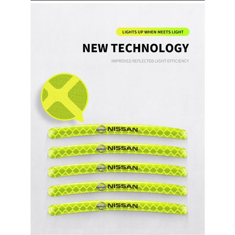 Светоотражающие наклейки на ступицу колеса автомобиля, светящиеся аксессуары для обода шины для Nissan Nismo Almera Tiida Juke Teana Qashqai 350Z 370Z GTR