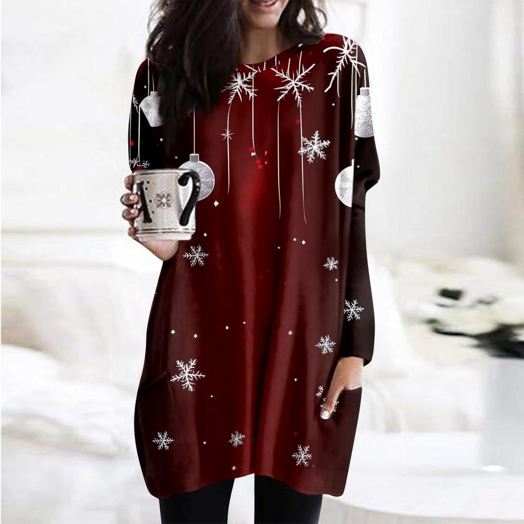 Женская толстовка с круглым вырезом и принтом, платье-рубашка с длинными рукавами и принтом, пуловер свободного покроя, свободный крой, топы с карманами