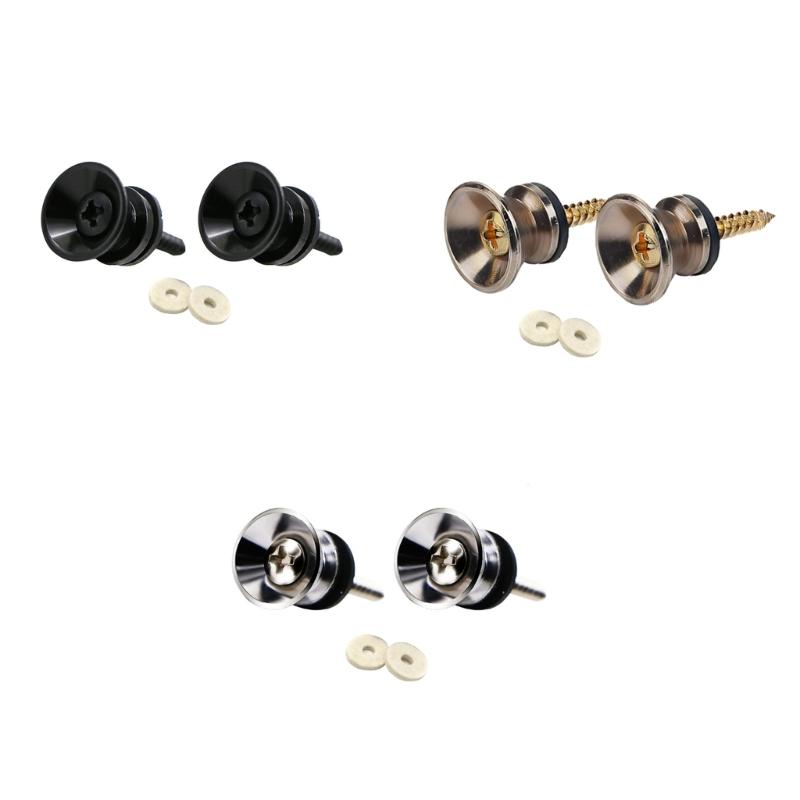 2 Pack Strap Lock Buttons Guitar Hardware Strap Lock Buttons Iron Texture Guitar Strap Buttons Present for Bass Players