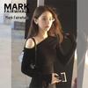 MARK FAIRWHALE Women's Asymmetric Shoulder Long Sleeve T-shirt