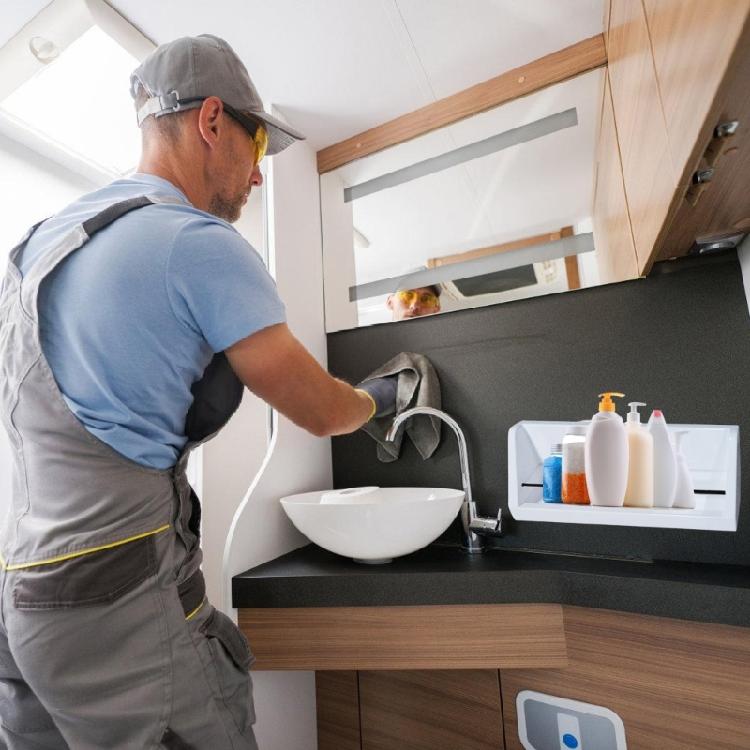 Campers Travel Trailer  Kitchen Organizer Stotage Rack Shelf Adhesive Mount Bracket Support for Home Decoration Bathroom