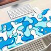 Расширенный коврик для мыши PC Blue Wave Design с прошитыми краями, моющийся, с нескользящей основой для стабильного использования на столе