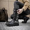 Gothic Punk Platform Boots Fashion Men Motorcycle Boot Quality Leather Mid-calf Boots Western Cowboy Boots Men Booties Botas2025
