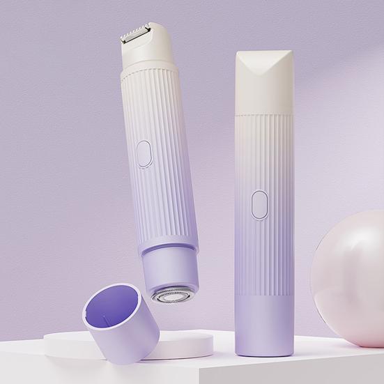 Женская электробритва с двумя головками, USB-перезаряжаемая, водонепроницаемая, портативная, для лица, тела, зоны бикини, рук, ног, эпилятор, бритва, триммер