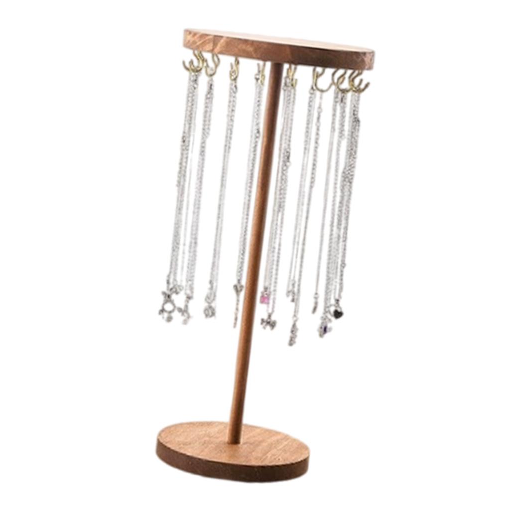 Держатель для украшений Подставка для ожерелий Подставка для брелоков Текстура дерева для демонстрации ожерелий, серег и браслетов в магазинах